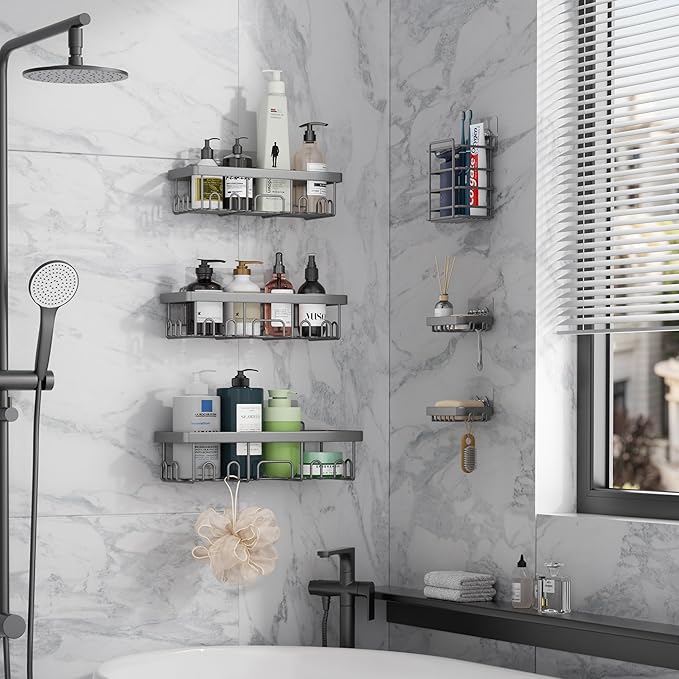 Stainless Steel Shower Caddy 6-Pack